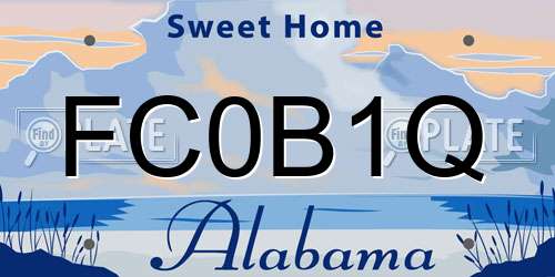 FC0B1Q Alabama License Plate