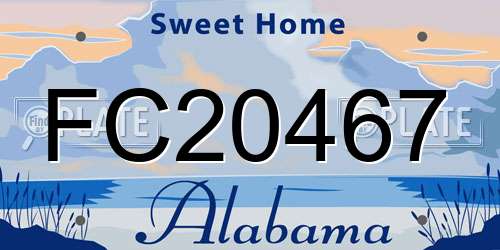FC20467 Alabama License Plate