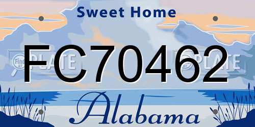 FC70462 Alabama License Plate