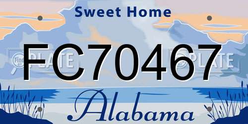 FC70467 Alabama License Plate