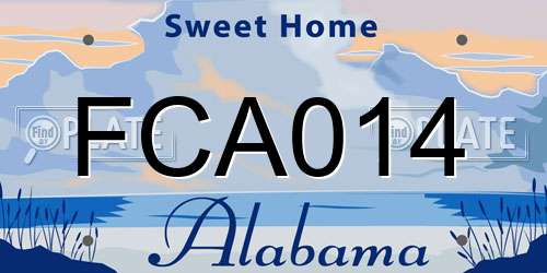 FCA014 Alabama License Plate
