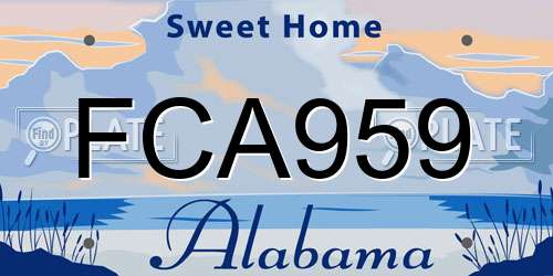 FCA959 Alabama License Plate