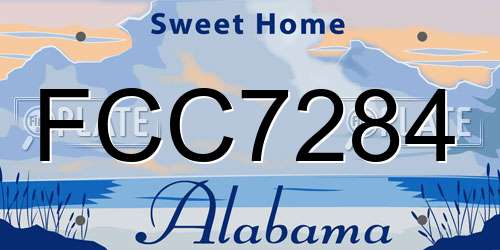 FCC7284 Alabama License Plate