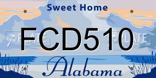 FCD510 Alabama License Plate