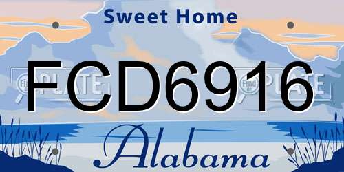 FCD6916 Alabama License Plate
