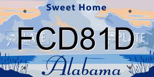 FCD81D Alabama License Plate