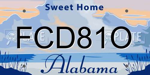 FCD81O Alabama License Plate