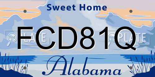 FCD81Q Alabama License Plate