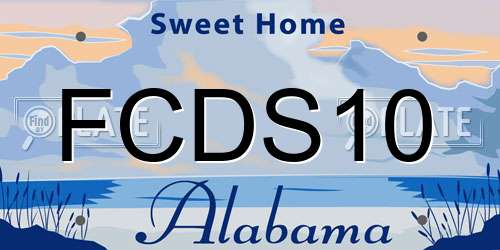 FCDS10 Alabama License Plate