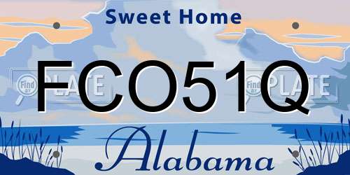FCO51Q Alabama License Plate