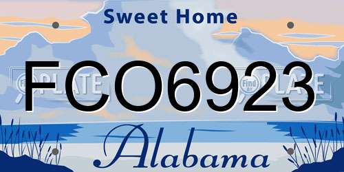 FCO6923 Alabama License Plate