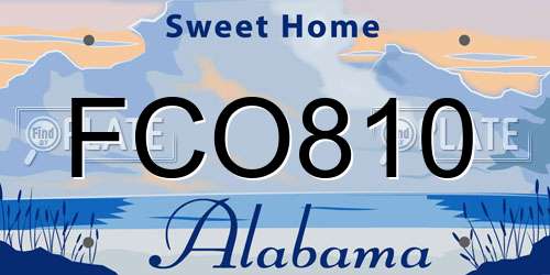 FCO810 Alabama License Plate