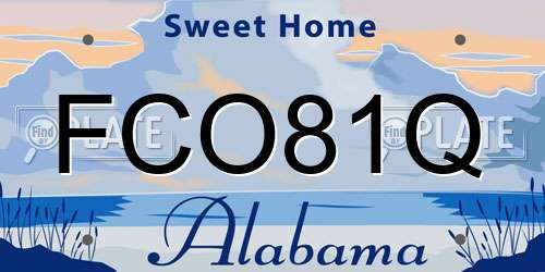 FCO81Q Alabama License Plate