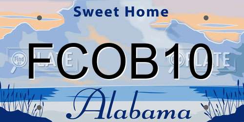 FCOB10 Alabama License Plate