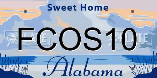 FCOS10 Alabama License Plate