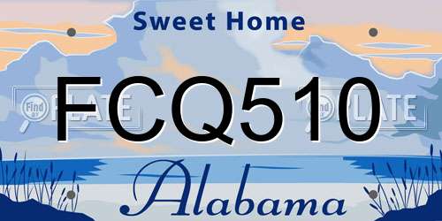FCQ510 Alabama License Plate