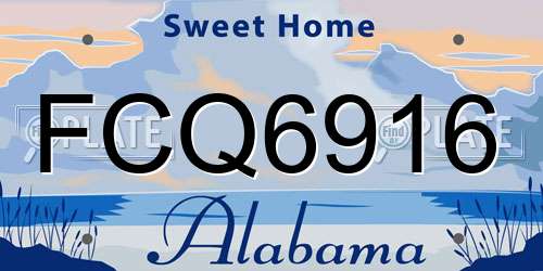 FCQ6916 Alabama License Plate
