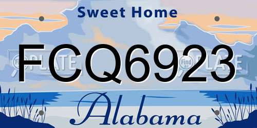 FCQ6923 Alabama License Plate