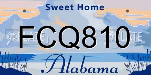 FCQ810 Alabama License Plate