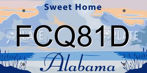 FCQ81D Alabama License Plate