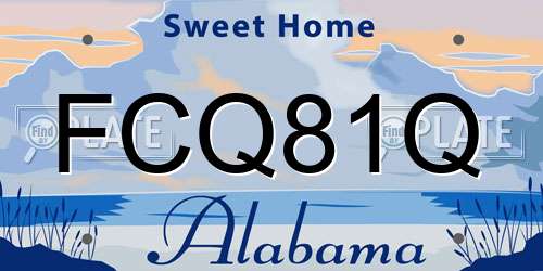 FCQ81Q Alabama License Plate