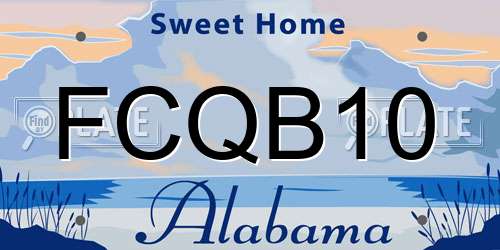 FCQB10 Alabama License Plate