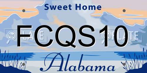 FCQS10 Alabama License Plate