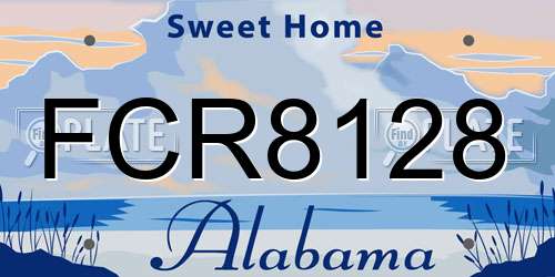 FCR8128 Alabama License Plate