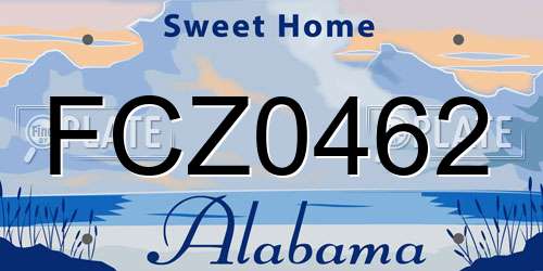 FCZ0462 Alabama License Plate