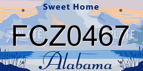 FCZ0467 Alabama License Plate