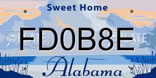 FD0B8E Alabama License Plate