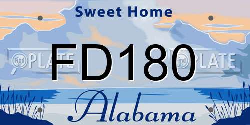 FD180 Alabama License Plate