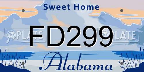 FD299 Alabama License Plate