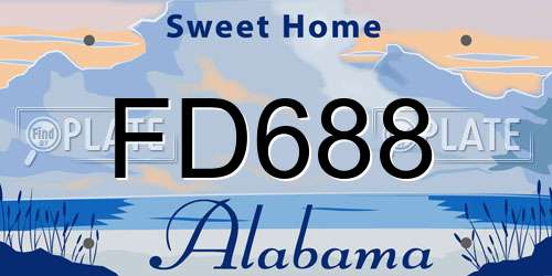 FD688 Alabama License Plate