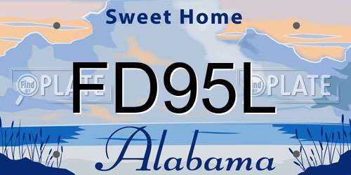 FD95L Alabama License Plate