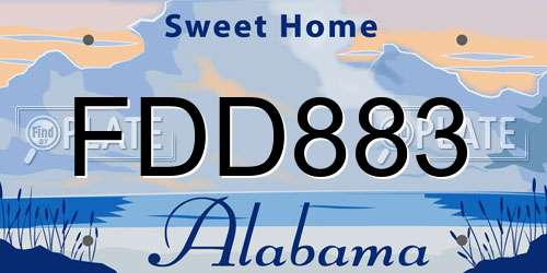 FDD883 Alabama License Plate