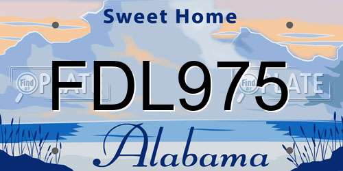 FDL975 Alabama License Plate