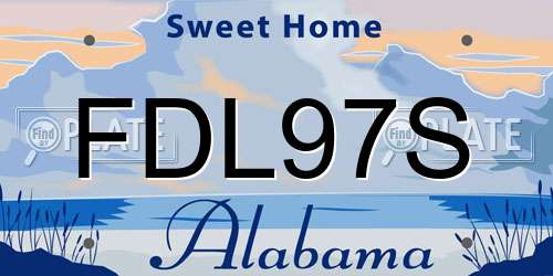 FDL97S Alabama License Plate