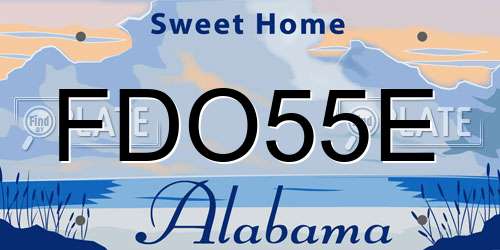 FDO55E Alabama License Plate
