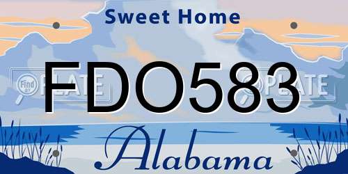 FDO583 Alabama License Plate