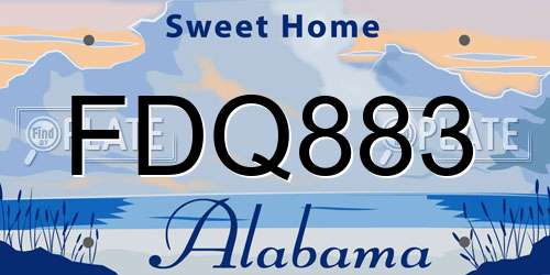 FDQ883 Alabama License Plate