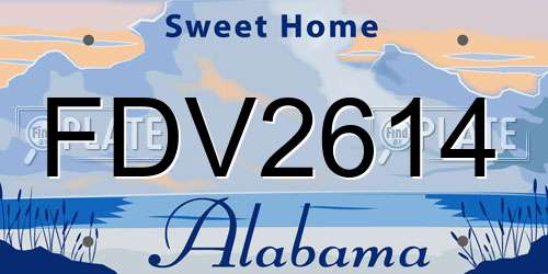FDV2614 Alabama License Plate