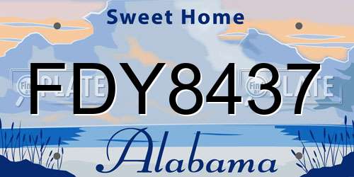 FDY8437 Alabama License Plate