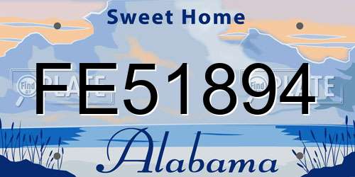 FE51894 Alabama License Plate