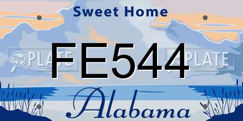 FE544 Alabama License Plate