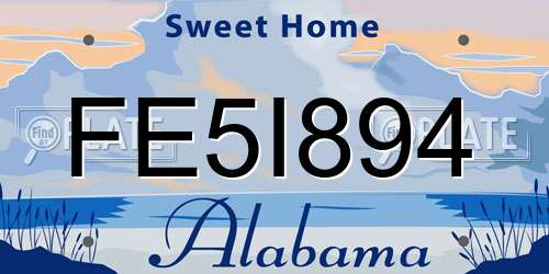 FE5I894 Alabama License Plate