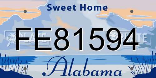 FE81594 Alabama License Plate