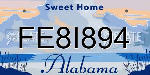 FE8I894 Alabama License Plate
