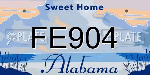 FE904 Alabama License Plate