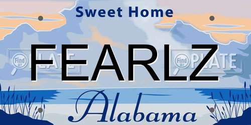 FEARLZ Alabama License Plate